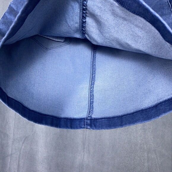 Missguided Jean Skirt Women 6 Blue Medium Wash Mini Cotton Blend Zipper Casual - Picture 2 of 7